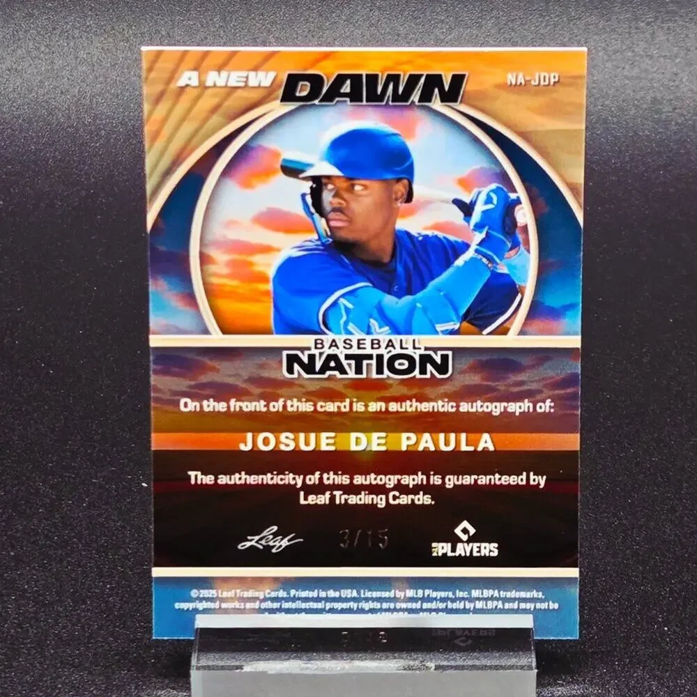 2025 Josue De Paula 3/15 Auto A New Dawn Ray Wave Dodgers Top Prospect Rare - Picture 3 of 3